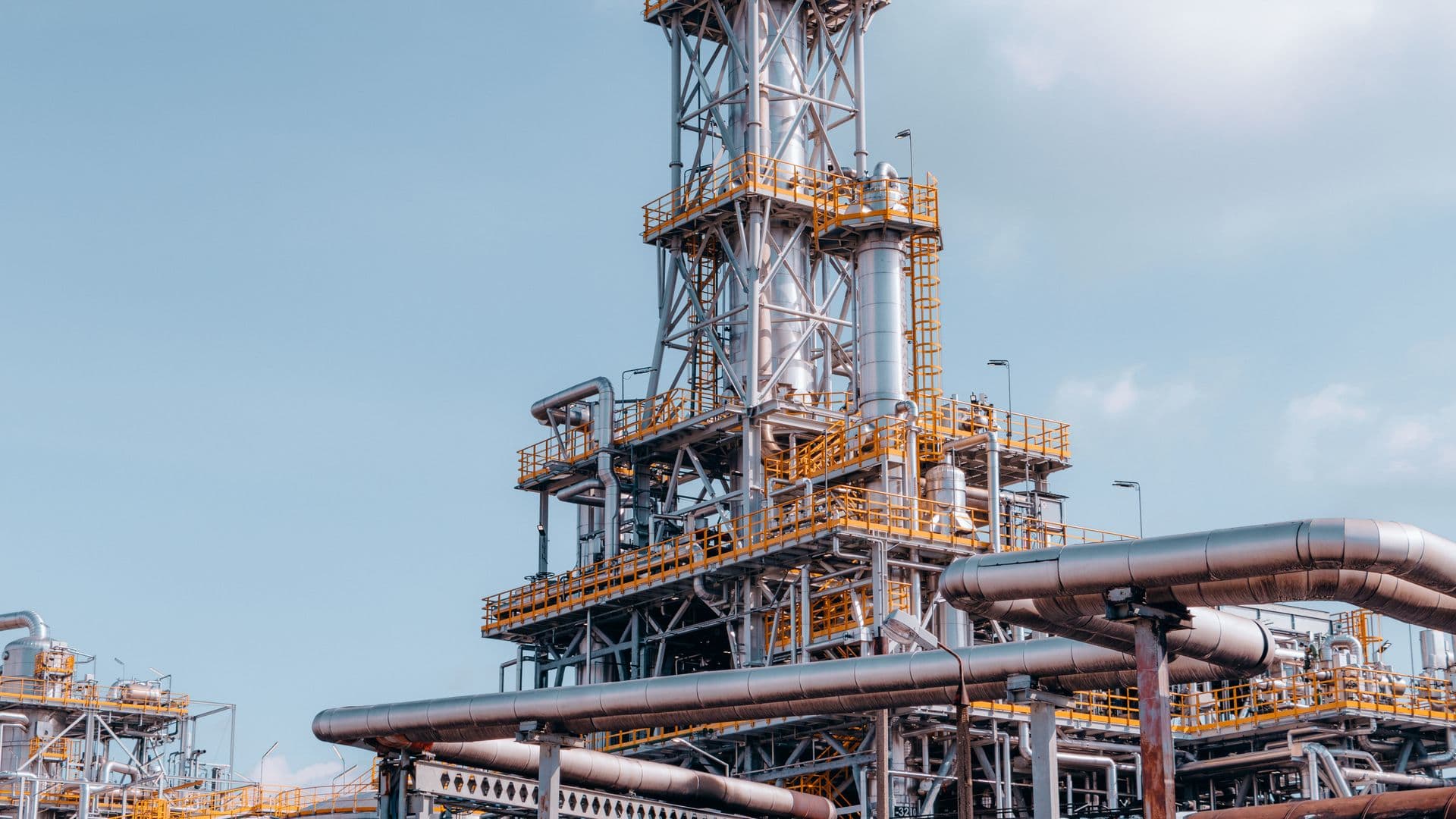Oil refinery pipes